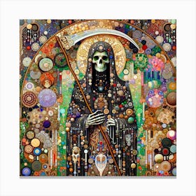 Grim Reaper in the Style of Collage Canvas Print