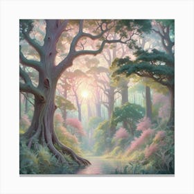 Sunrise In The Forest 1 Canvas Print