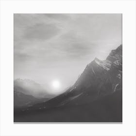 Black And White Sunset Square Canvas Print