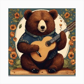 Bear Playing Guitar 5 Canvas Print