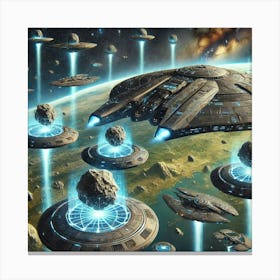 Gaia Class Fortress Floating Platforms Canvas Print