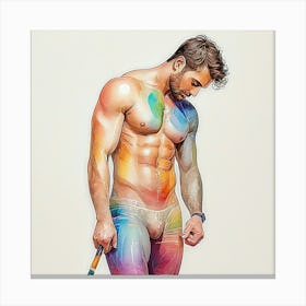 Man With Paint On His Body Canvas Print
