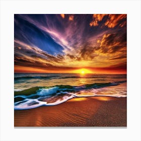 Sunset On The Beach 299 Canvas Print