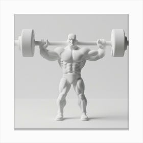 Bodybuilder With Barbell Canvas Print