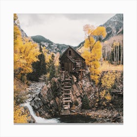 Autumn Waterwheel Creek Canvas Print