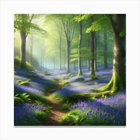 Bluebells In The Woods 4 Canvas Print