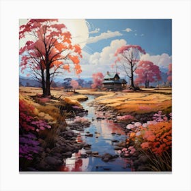 Autumn Landscape Painting Canvas Print