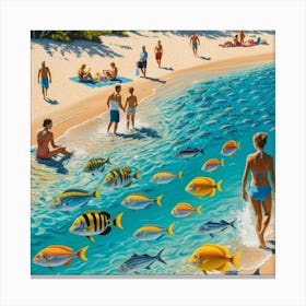 Create Sea And Fish Axxnd People Canvas Print