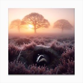 Badger In The Mist 4 Canvas Print