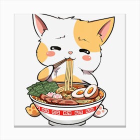 Trending Kawaii Neko Ramen Cute Ramen Cat Japanese Canvas Print