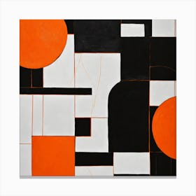 Abstract Black And Orange Painting Canvas Print