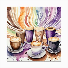 Coffee Cup Watercolor Painting 1 Canvas Print