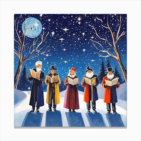 Santa Carolers Canvas Print