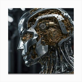 Metal Brain Of A Robot 1 Canvas Print