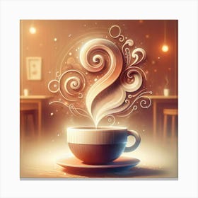 Coffee Cup With Swirls Canvas Print