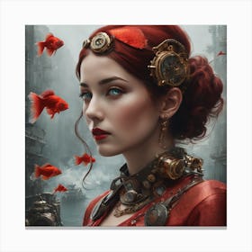 Steampunk Girl Canvas Print