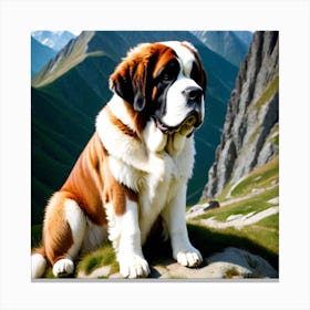 St Bernard Dog 48 Canvas Print