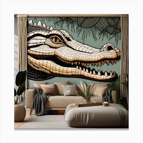 Alligator Bohemian Wall Mural Canvas Print