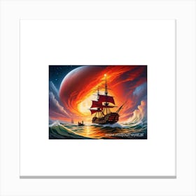 Pirate Ship In The Ocean AI generated 1 Canvas Print