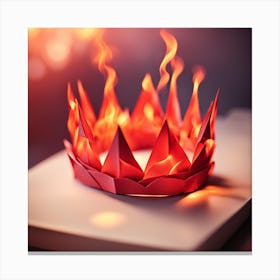 Paper Crown On Fire Canvas Print