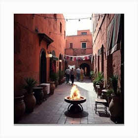 Courtyard In Morocco Canvas Print