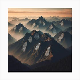 Mountains With Words Canvas Print
