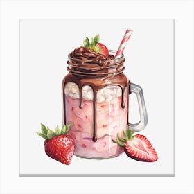 Strawberry Milkshake 11 Canvas Print