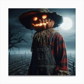 Scarecrow In The Field 1 Canvas Print