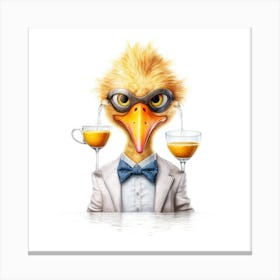 Ostrich With Glasses Canvas Print