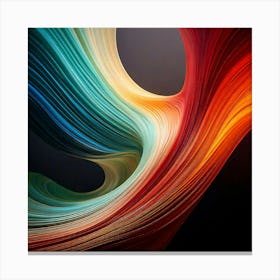 Firefly Symphony, Curves, Abstract, Flowing, Dynamic, Graceful, Elegant, Artistic, Fluid, Wavy, Harm (3) Canvas Print