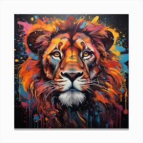 Grafitti Lion Canvas Print