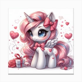 Valentine's Day, Unicorn 2 Canvas Print