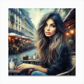 Beautiful Woman In Paris Canvas Print
