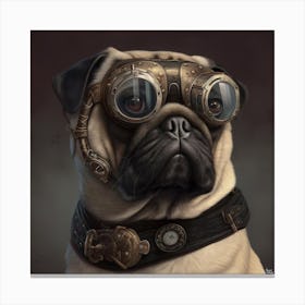 Steampunk Pug 3 Canvas Print