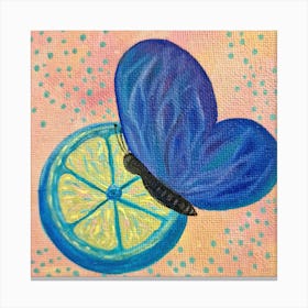 Butterfly On A Slice Of Lemon Canvas Print