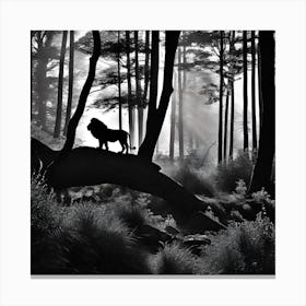 Lion In The Forest 27 Canvas Print