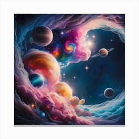 Space Galaxy Painting Canvas Print