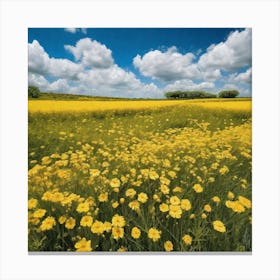 Field Of Yellow Flowers 5 Canvas Print