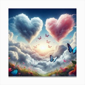 Heart Shaped Clouds Canvas Print