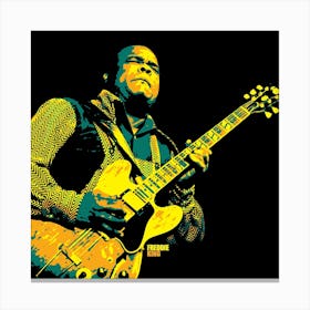 Freddie King Blues Music Guitarist in Pop Art Illustration Canvas Print