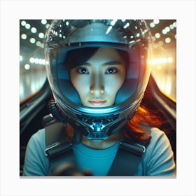 Portrait Of A Woman In A Space Suit Canvas Print