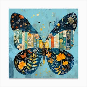 Butterfly With Books 1 Canvas Print