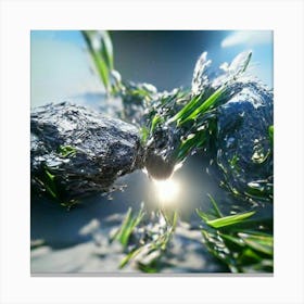 Grass And Rocks Canvas Print