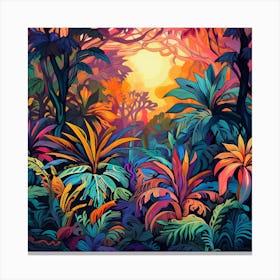 Tropical Jungle Background Canvas Print