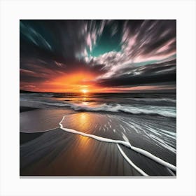 Sunset On The Beach 12 Canvas Print