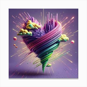 3d Heart Art Canvas Print