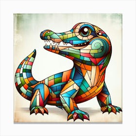 A cubism alligator cub Canvas Print