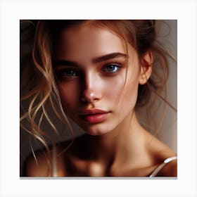 Portrait Of A Beautiful Girl Canvas Print