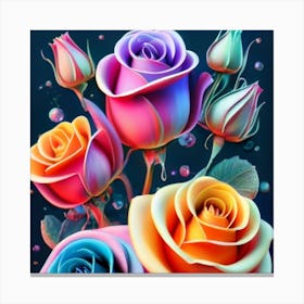 Magical Organic Roses 3 Canvas Print