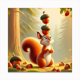 Squirrel In The Forest 1 Canvas Print